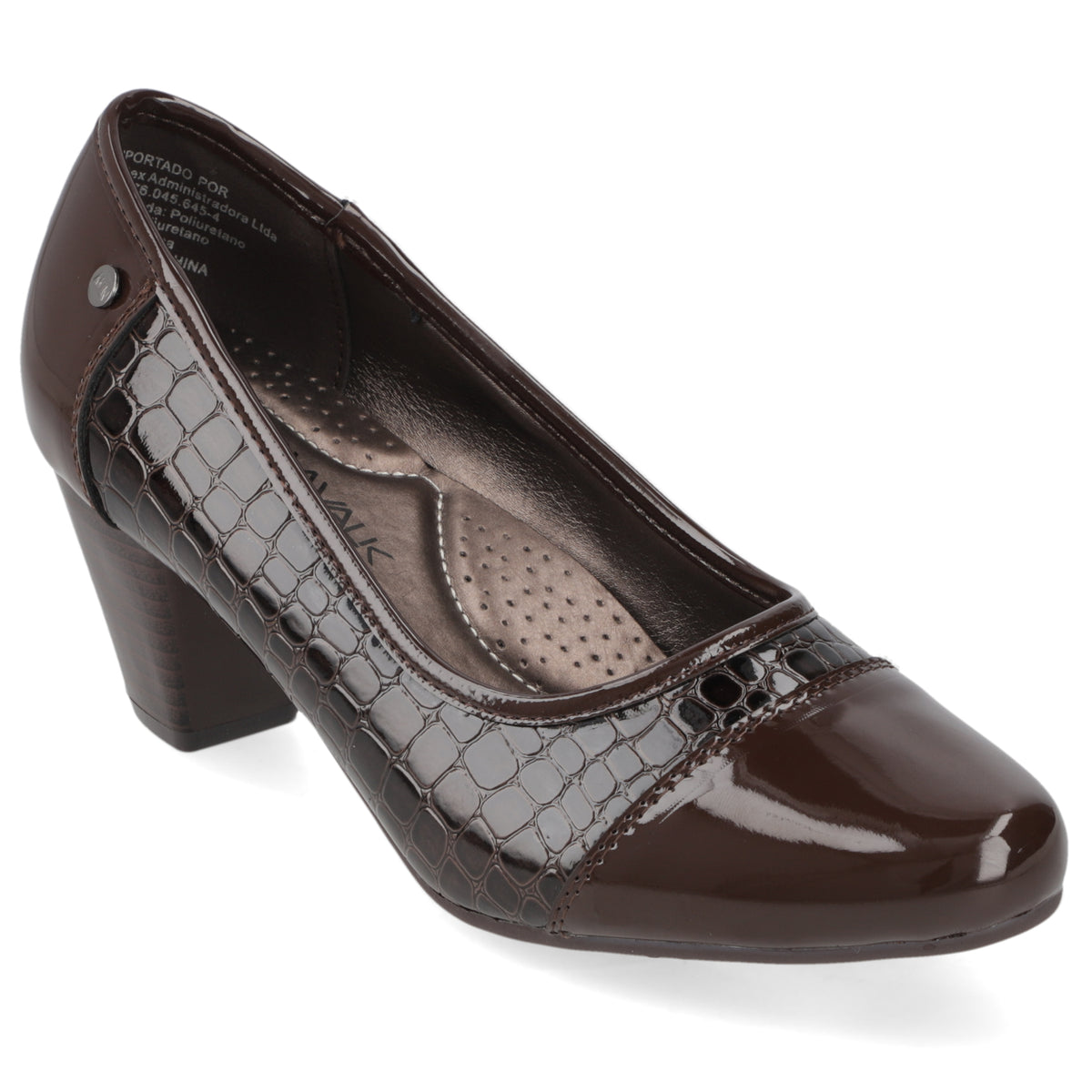 Zapato Taco Ancho Bajo Café