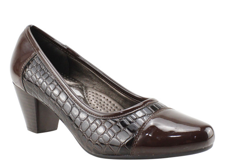 Zapato Taco Ancho Bajo Café