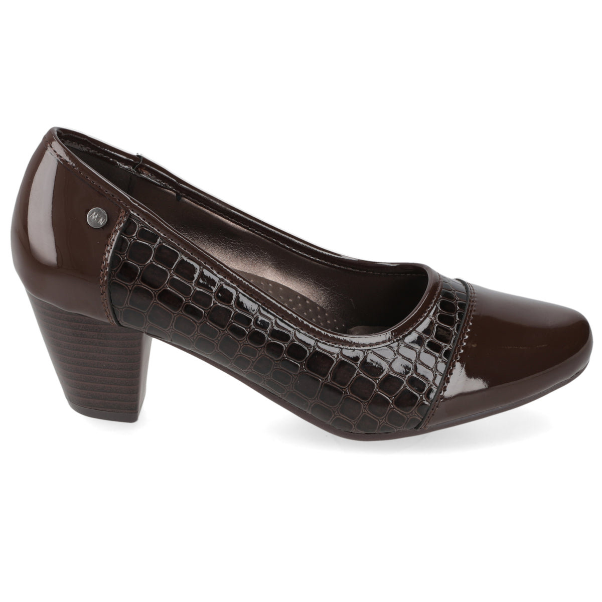 Zapato Taco Ancho Bajo Café