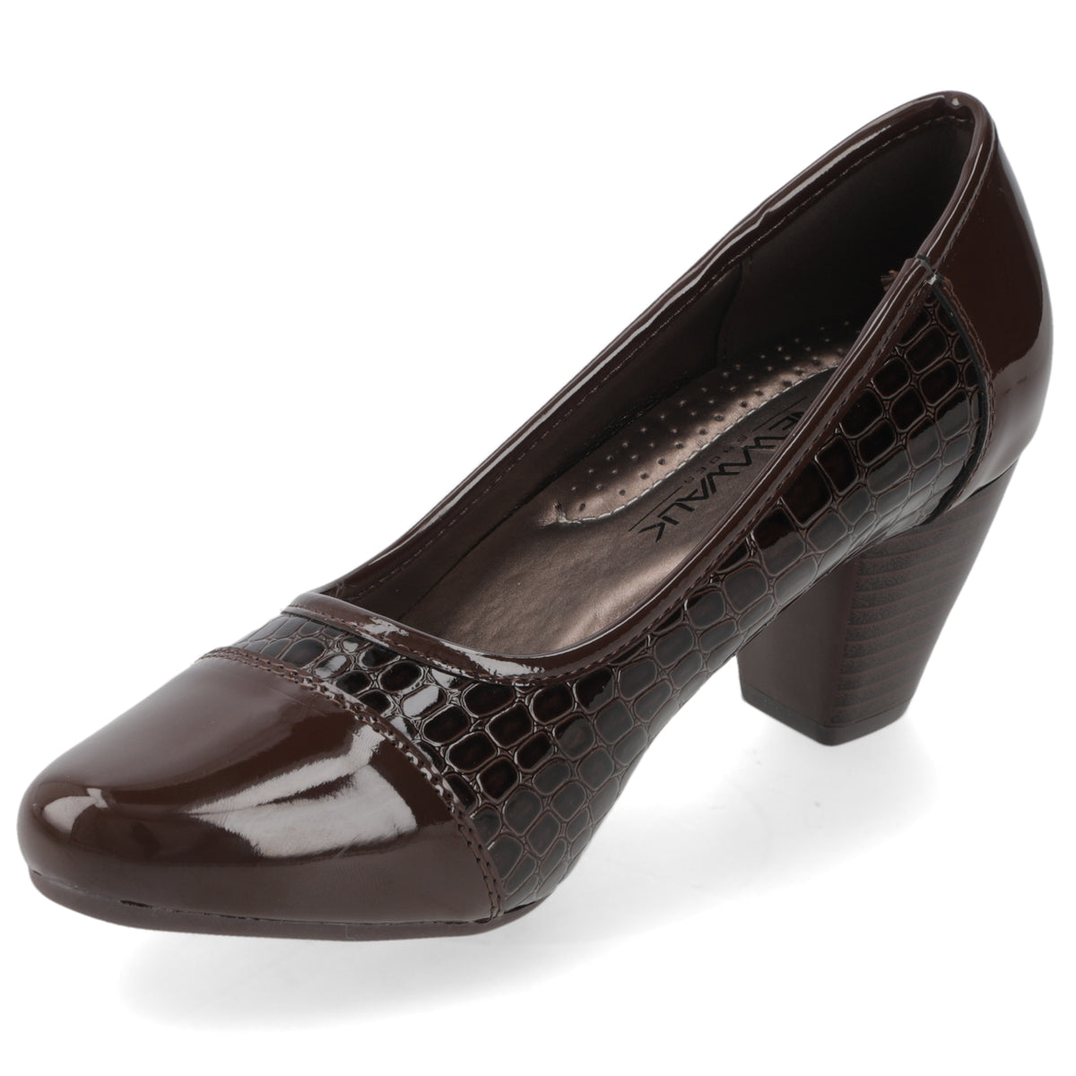 Zapato Taco Ancho Bajo Café