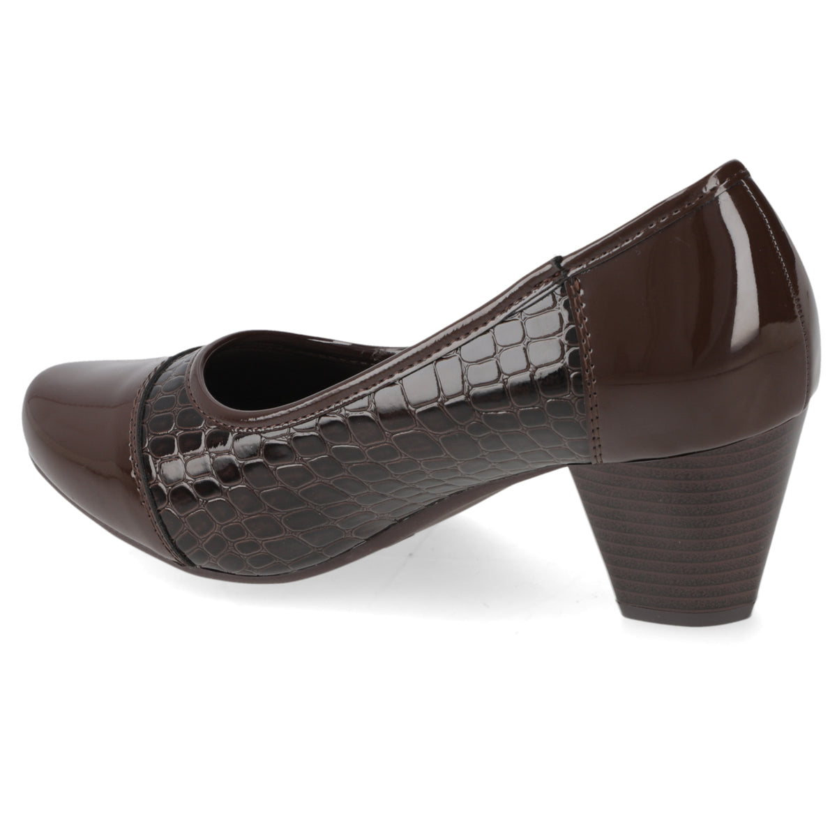 Zapato Taco Ancho Bajo Café