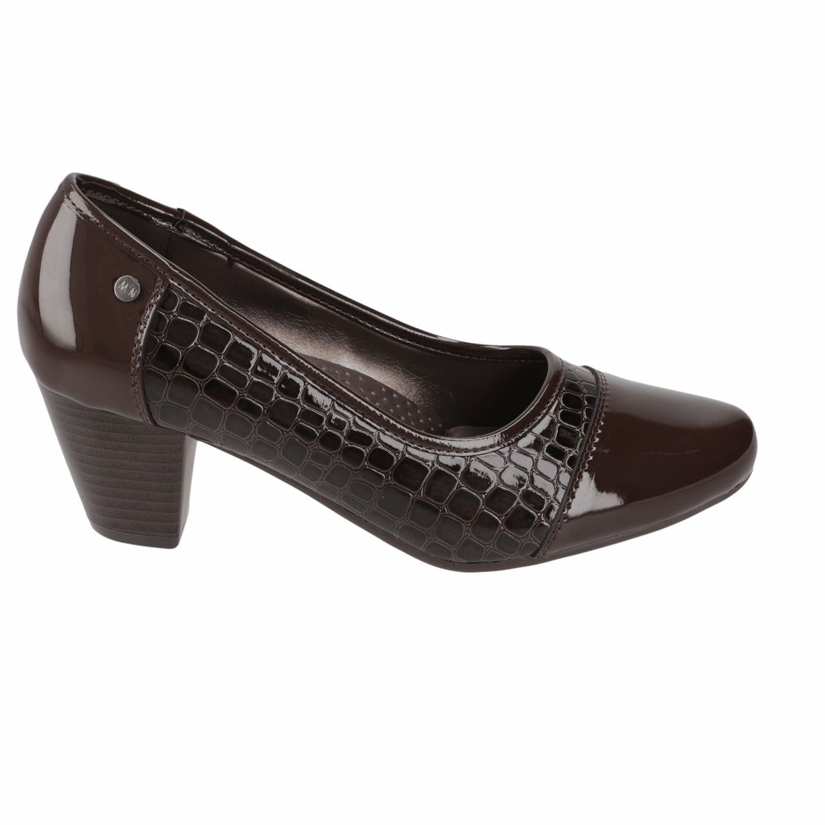 Zapato Taco Ancho Bajo Café