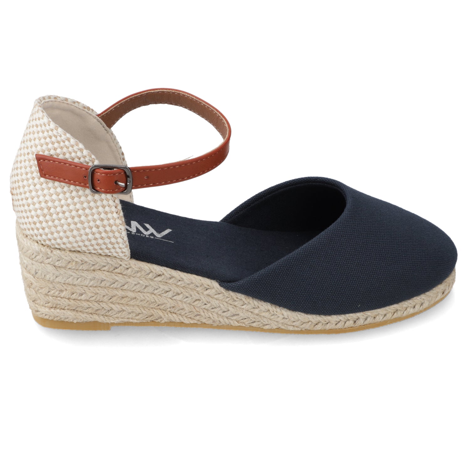 Sandalia Taco Cuña Medio Azul New Walk Ecocuero 35 / Azul