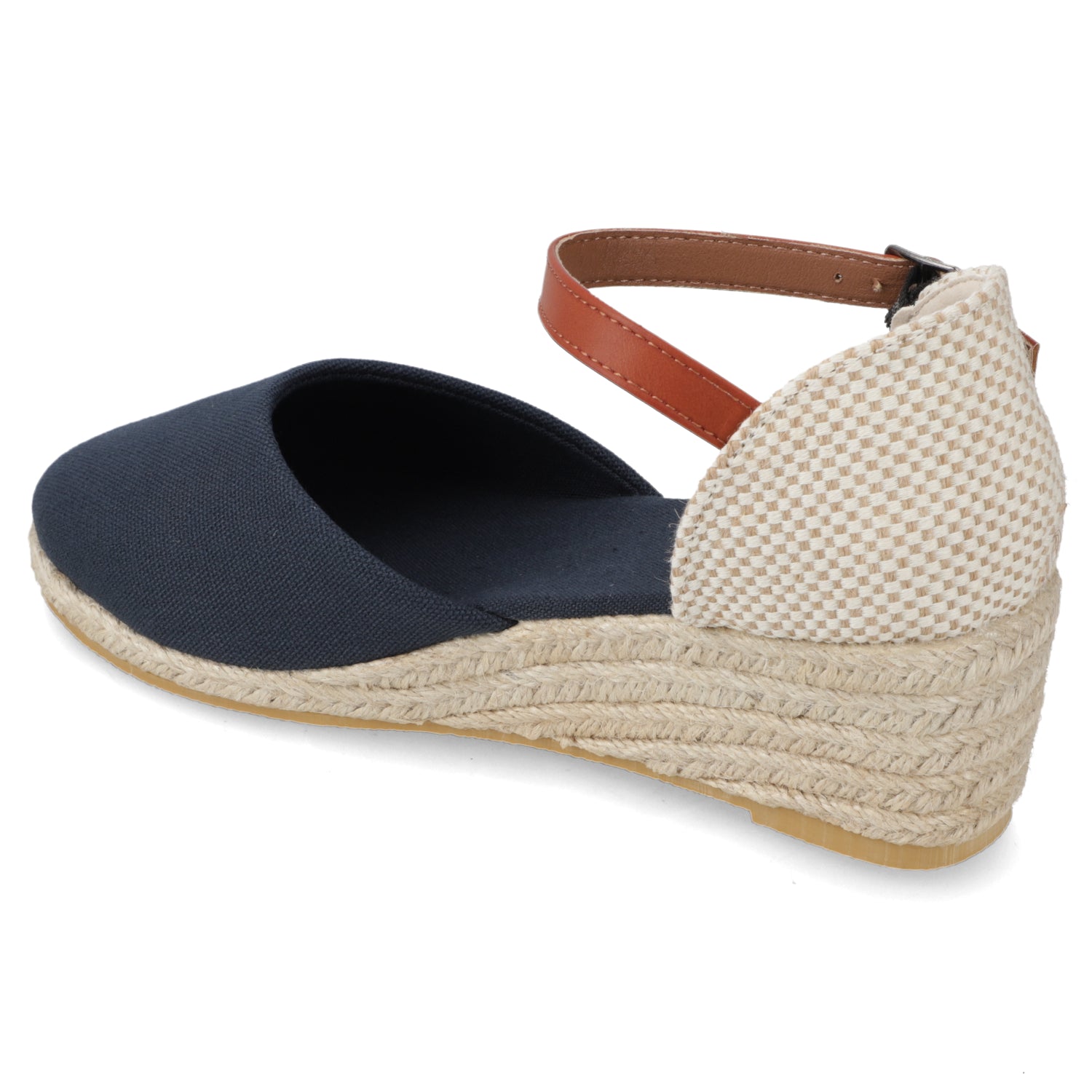 Sandalia Taco Cuña Medio Azul New Walk Ecocuero 35 / Azul