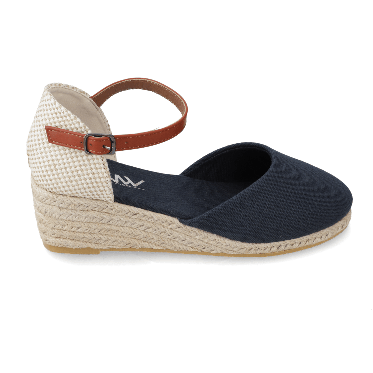 Sandalia Taco Cuña Medio Azul New Walk Ecocuero 35 / Azul