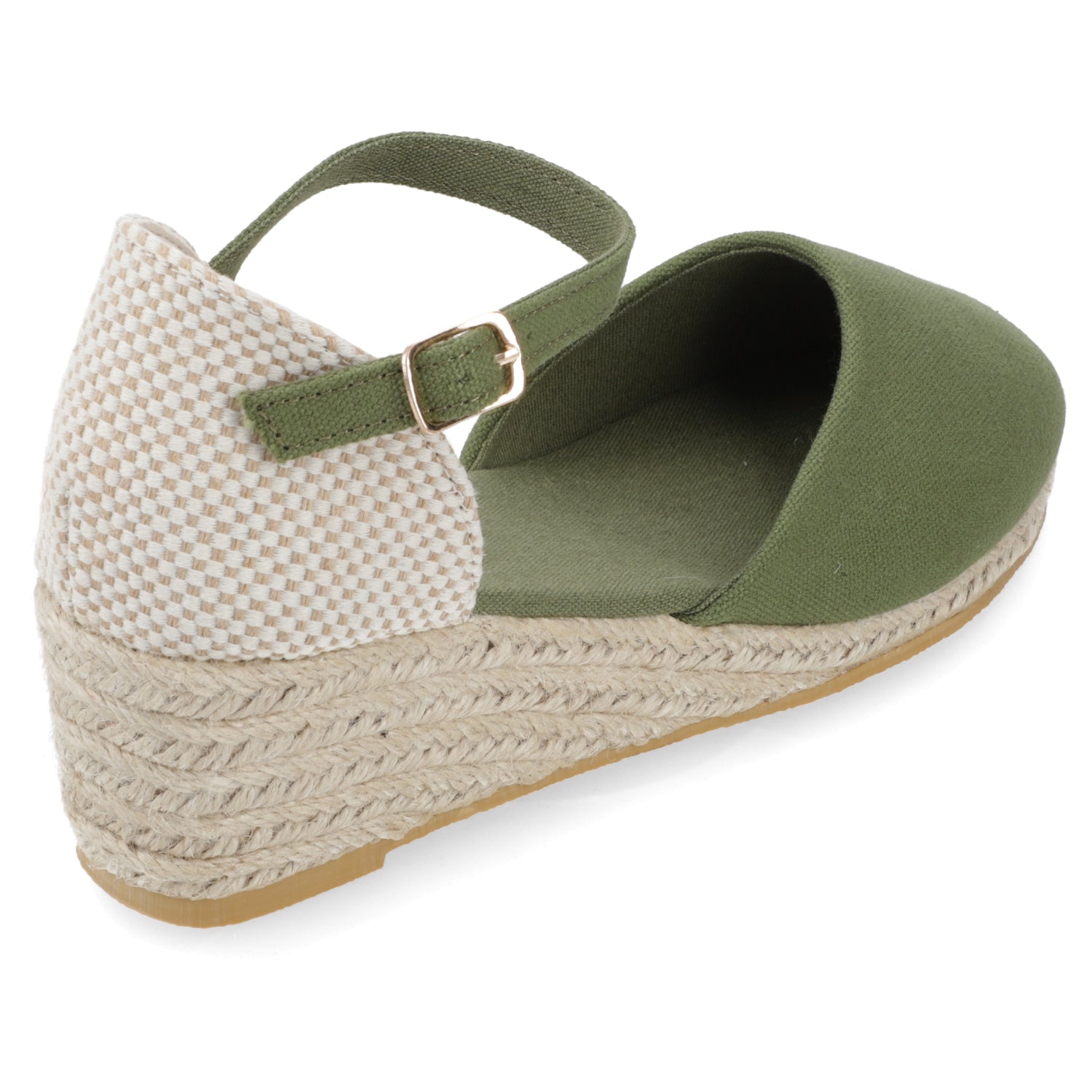 Sandalia Taco Cuña Medio Verde New Walk Ecocuero 35 / Verde