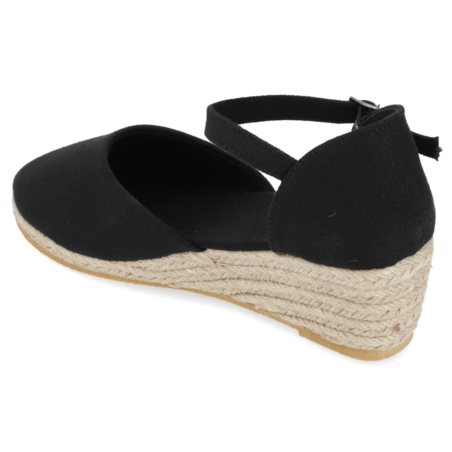 Sandalia Taco Cuña Medio Negro New Walk Ecocuero 35 / Negro
