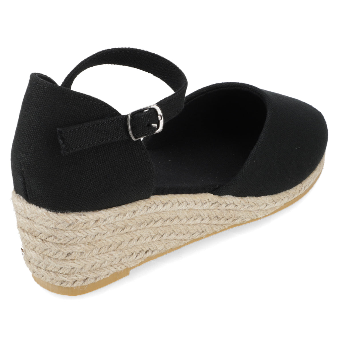 Sandalia Taco Cuña Medio Negro New Walk Ecocuero 35 / Negro