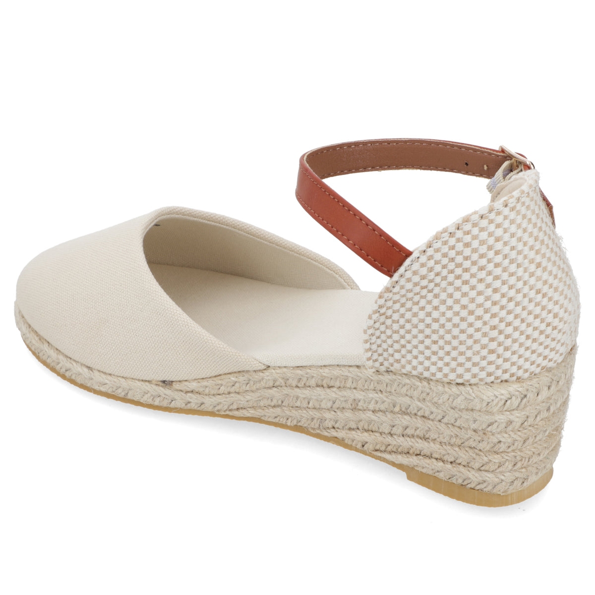 Sandalia Taco Cuña Medio Beige New Walk