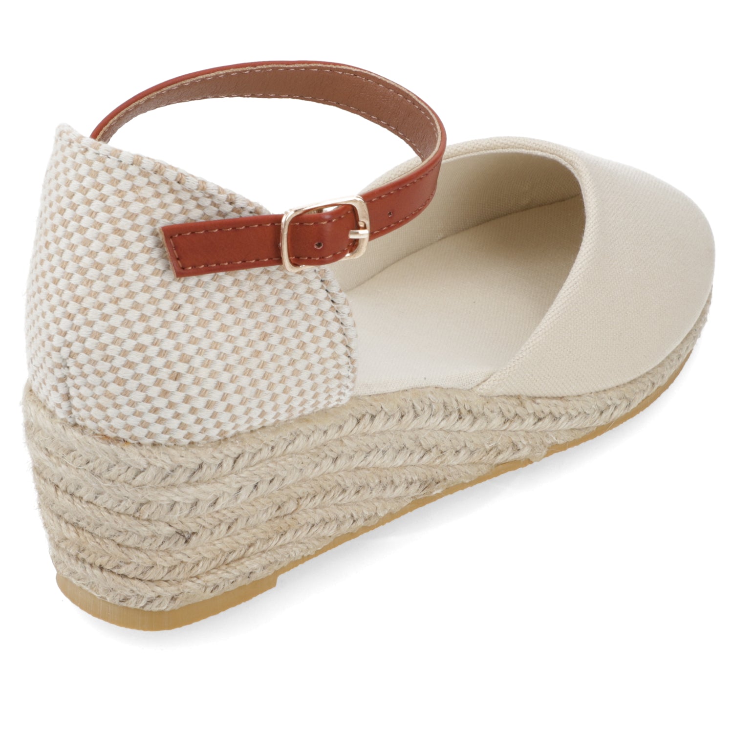 Sandalia Taco Cuña Medio Beige New Walk