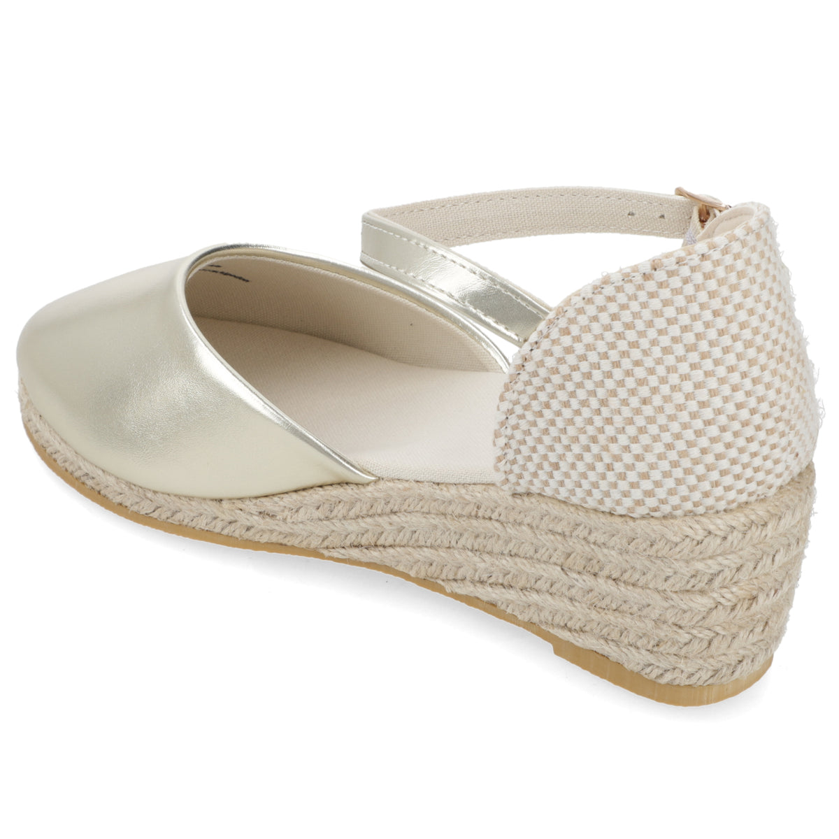 Sandalia Taco Cuña Medio Dorado New Walk