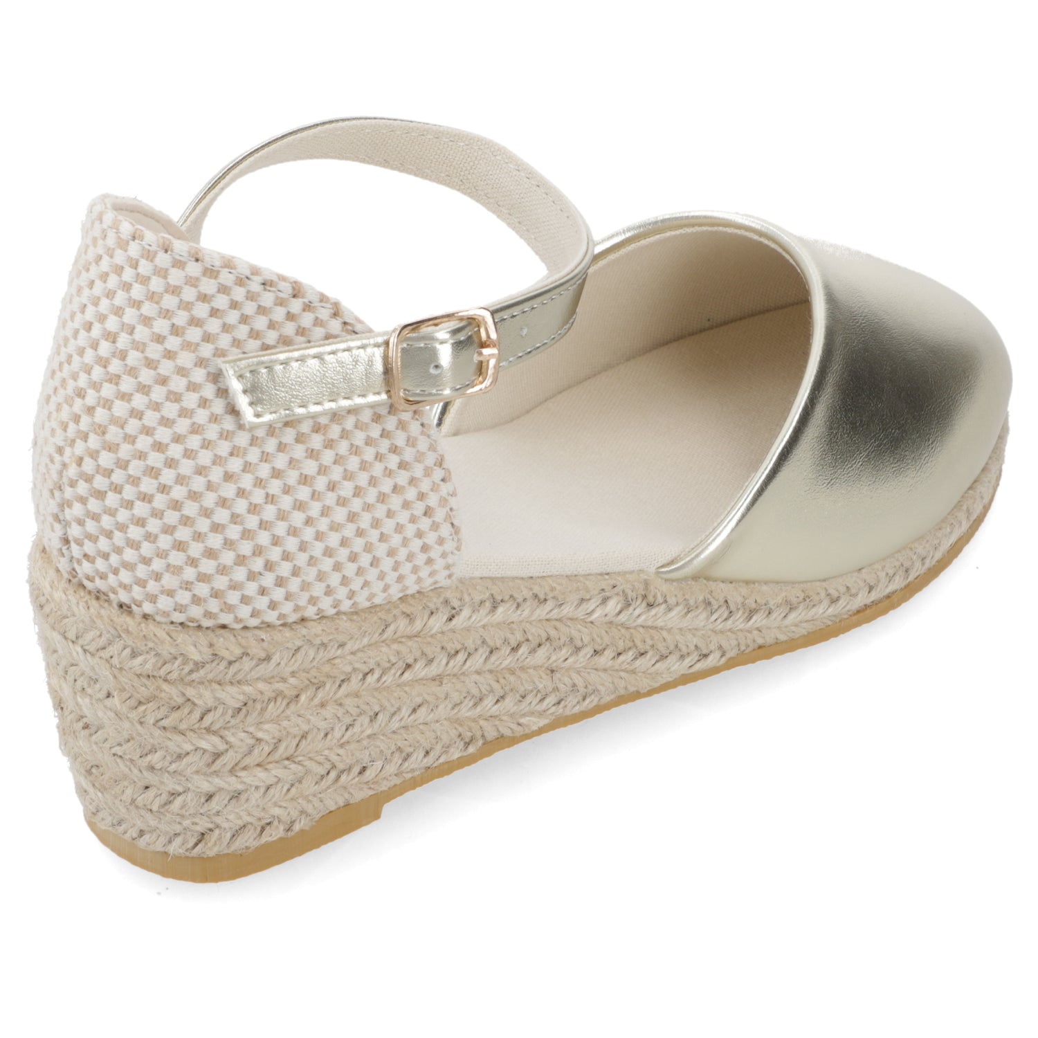 Sandalia Taco Cuña Medio Dorado New Walk