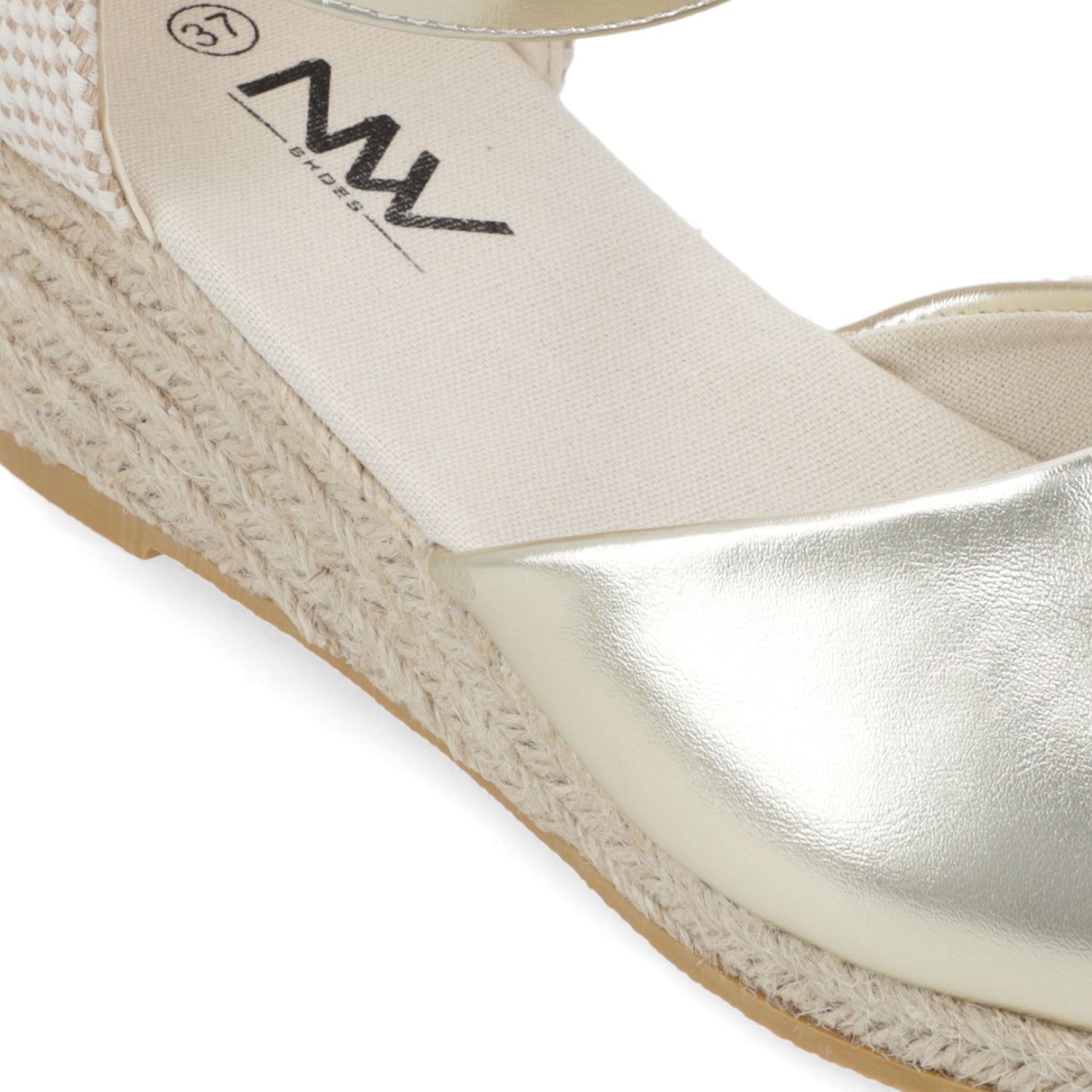 Sandalia Taco Cuña Medio Dorado New Walk