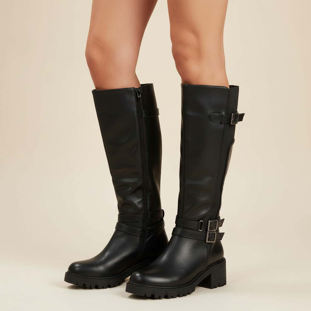 Bota Taco Negra New Walk