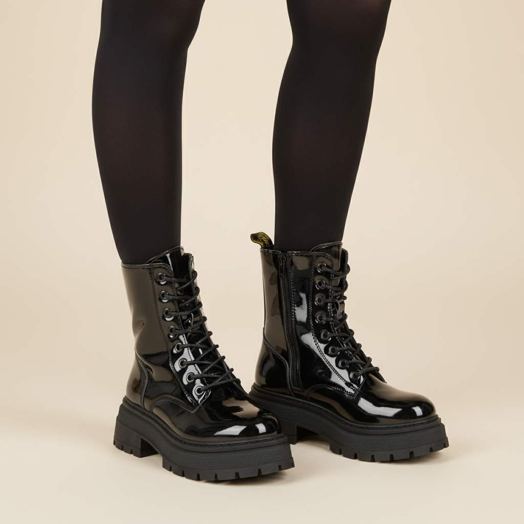 Botín Negra de Charol