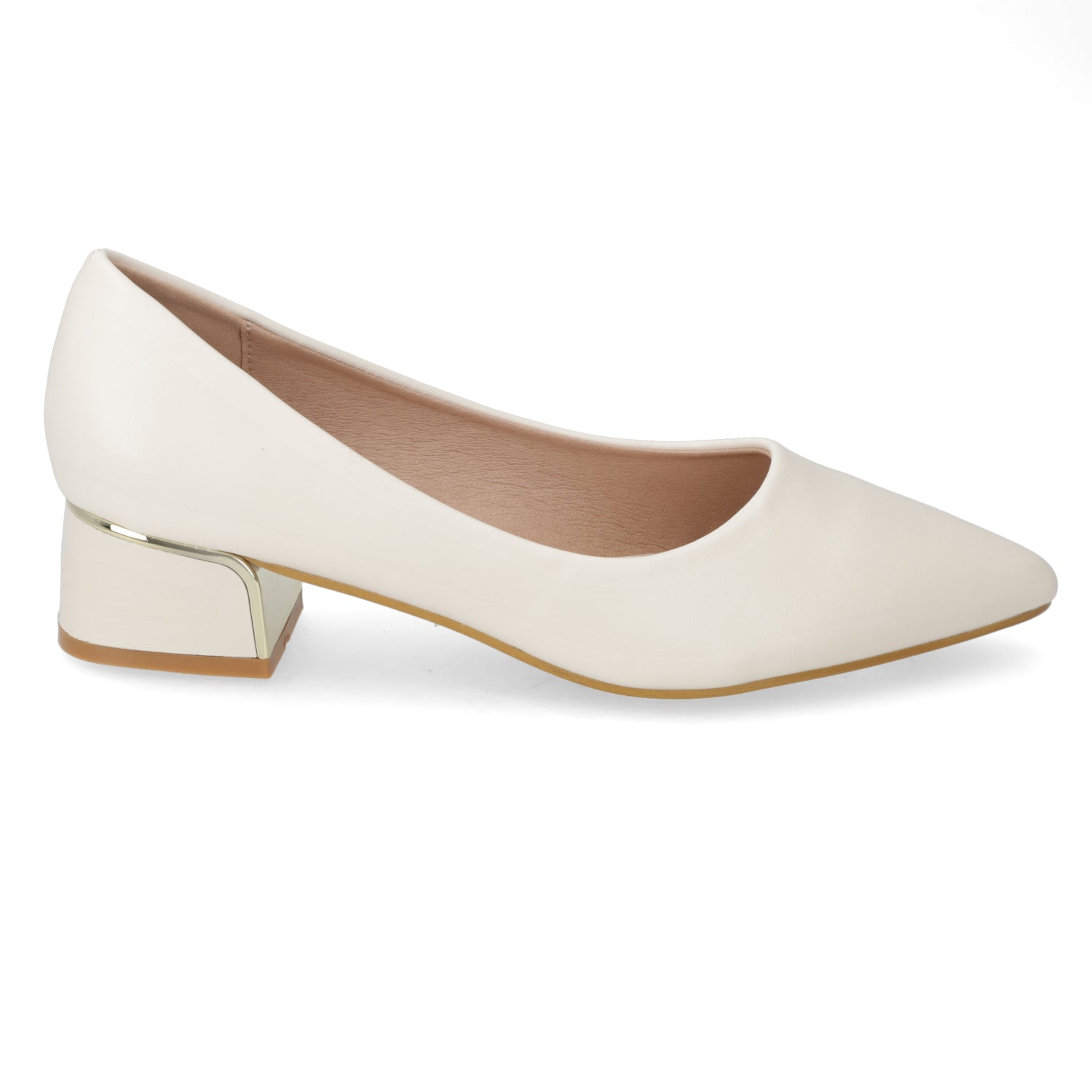 Zapato Taco Ancho Bajo Blanco