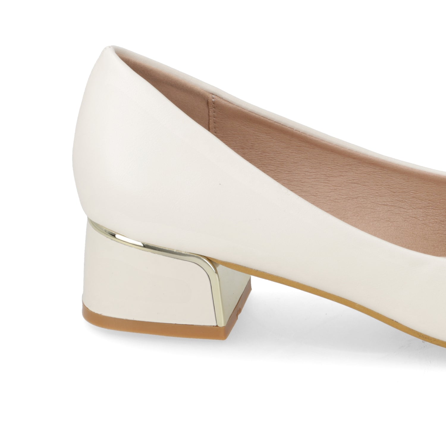 Zapato Taco Ancho Bajo Blanco