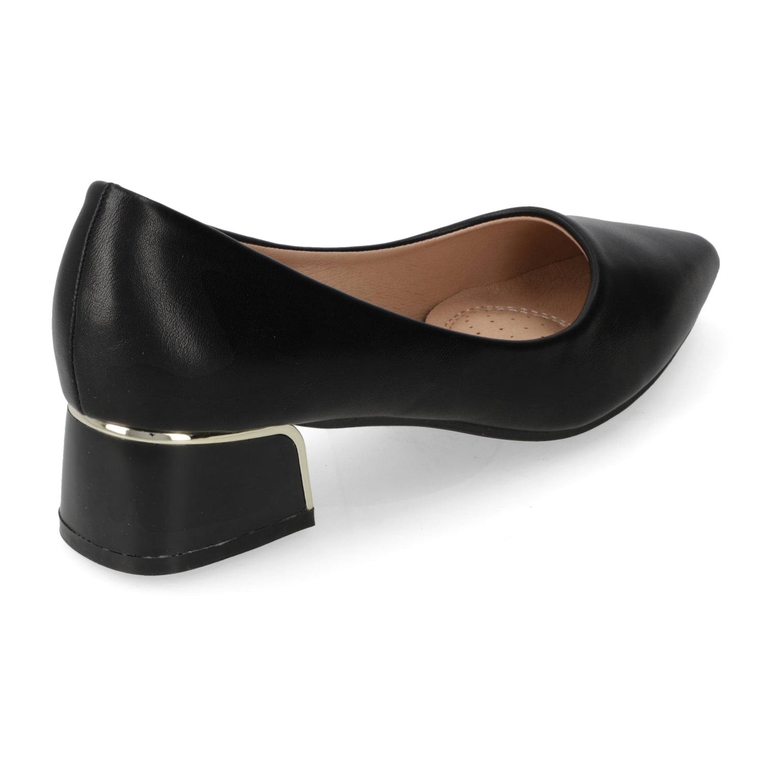 Zapato Taco Ancho Bajo Negro