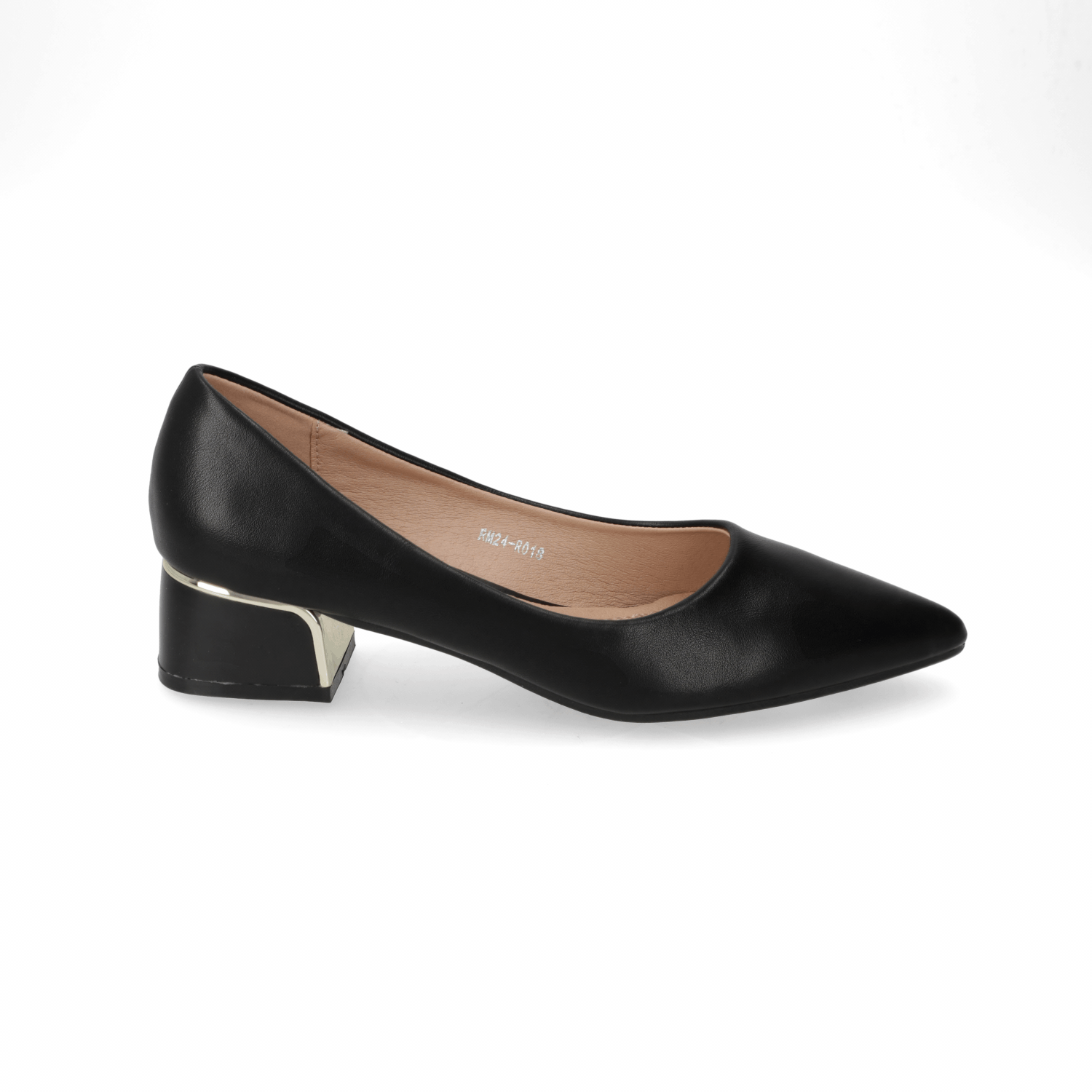 Zapato Taco Ancho Bajo Negro