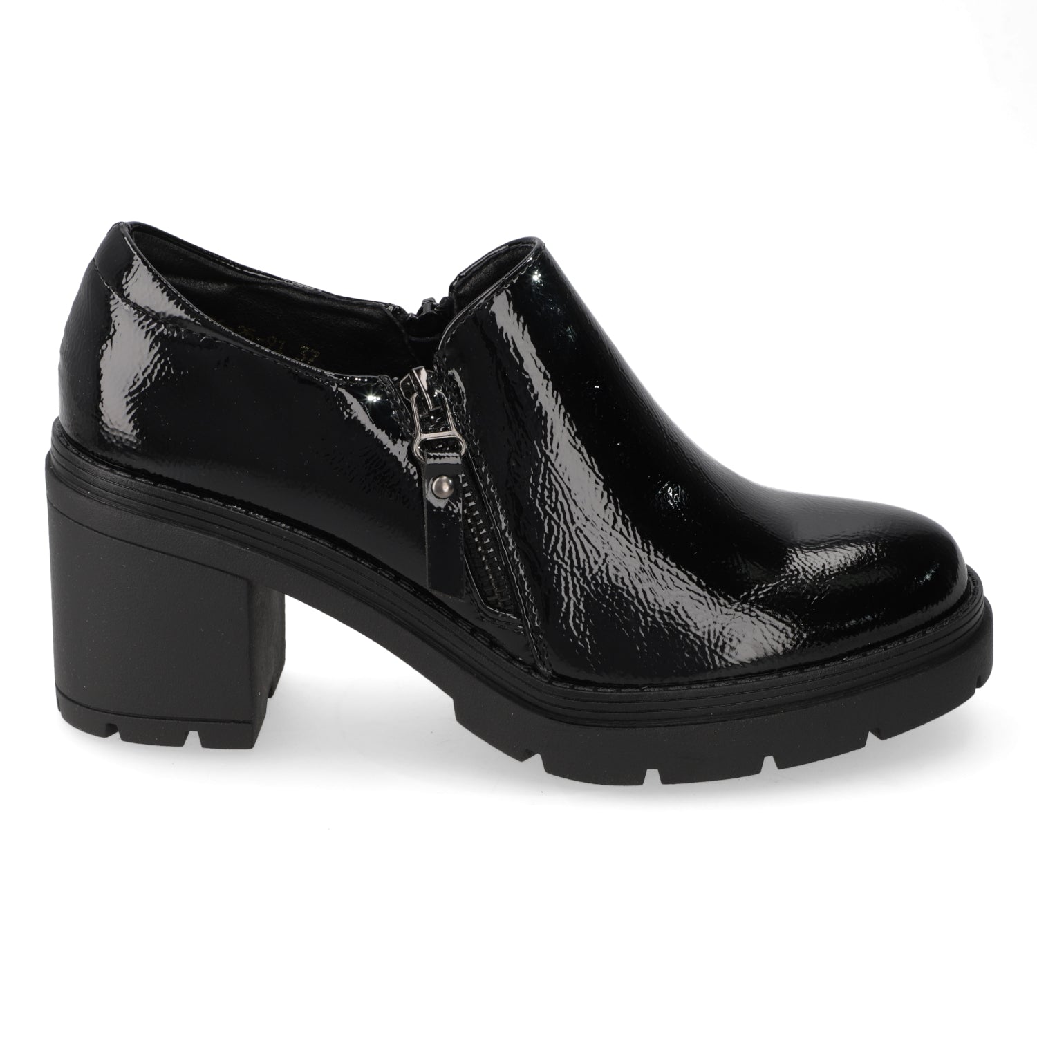 Botin Taco Ancho 5 cm Negro New Walk