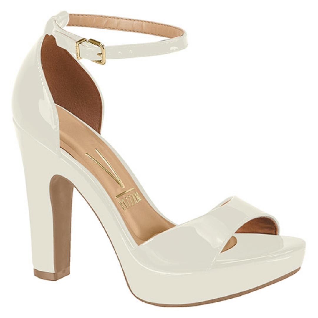 Sandalia Taco Plataforma Vizzano Efecto Charol Blanco 6292-217-13488-35312