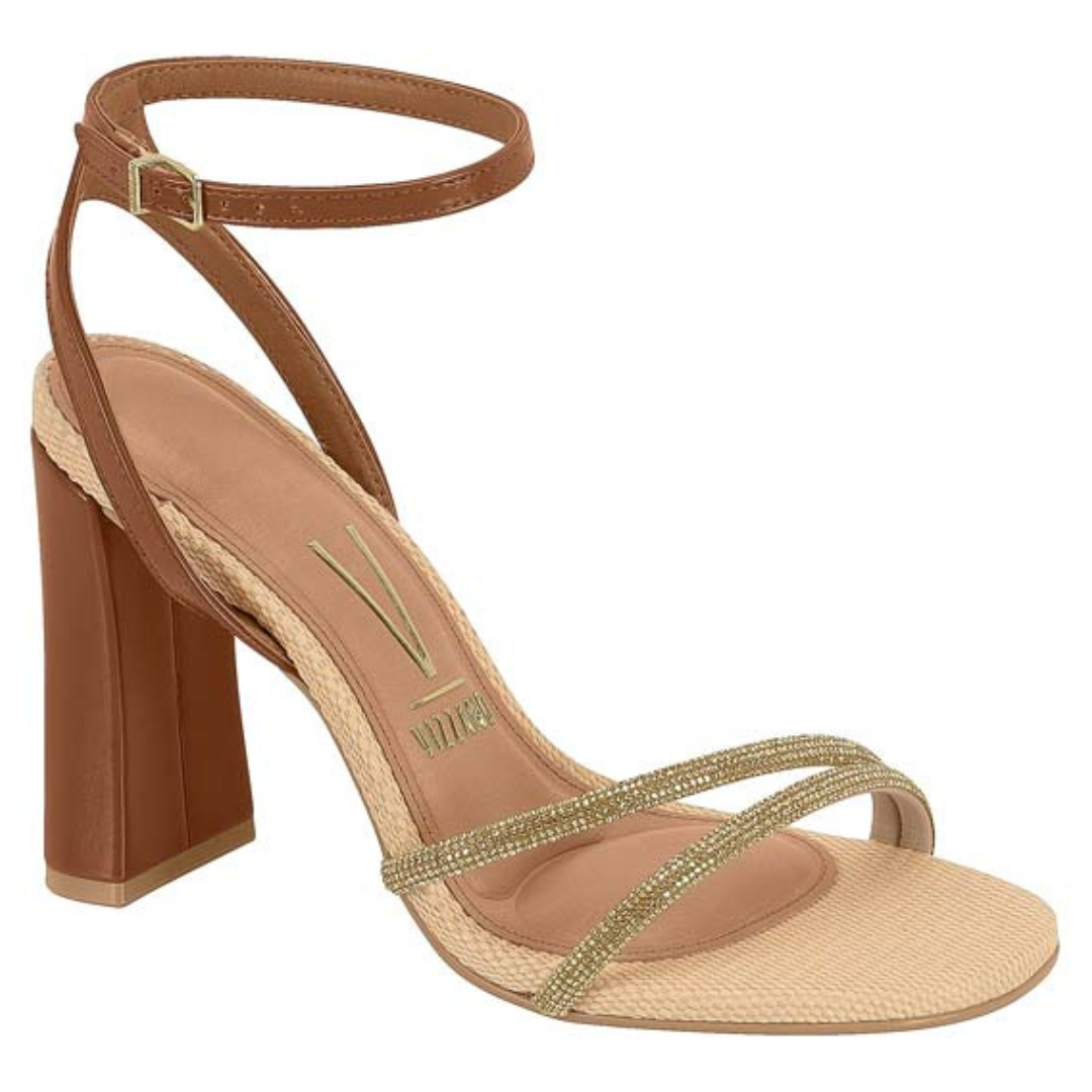 Sandalia Taco Ancho Alto Café Vizzano