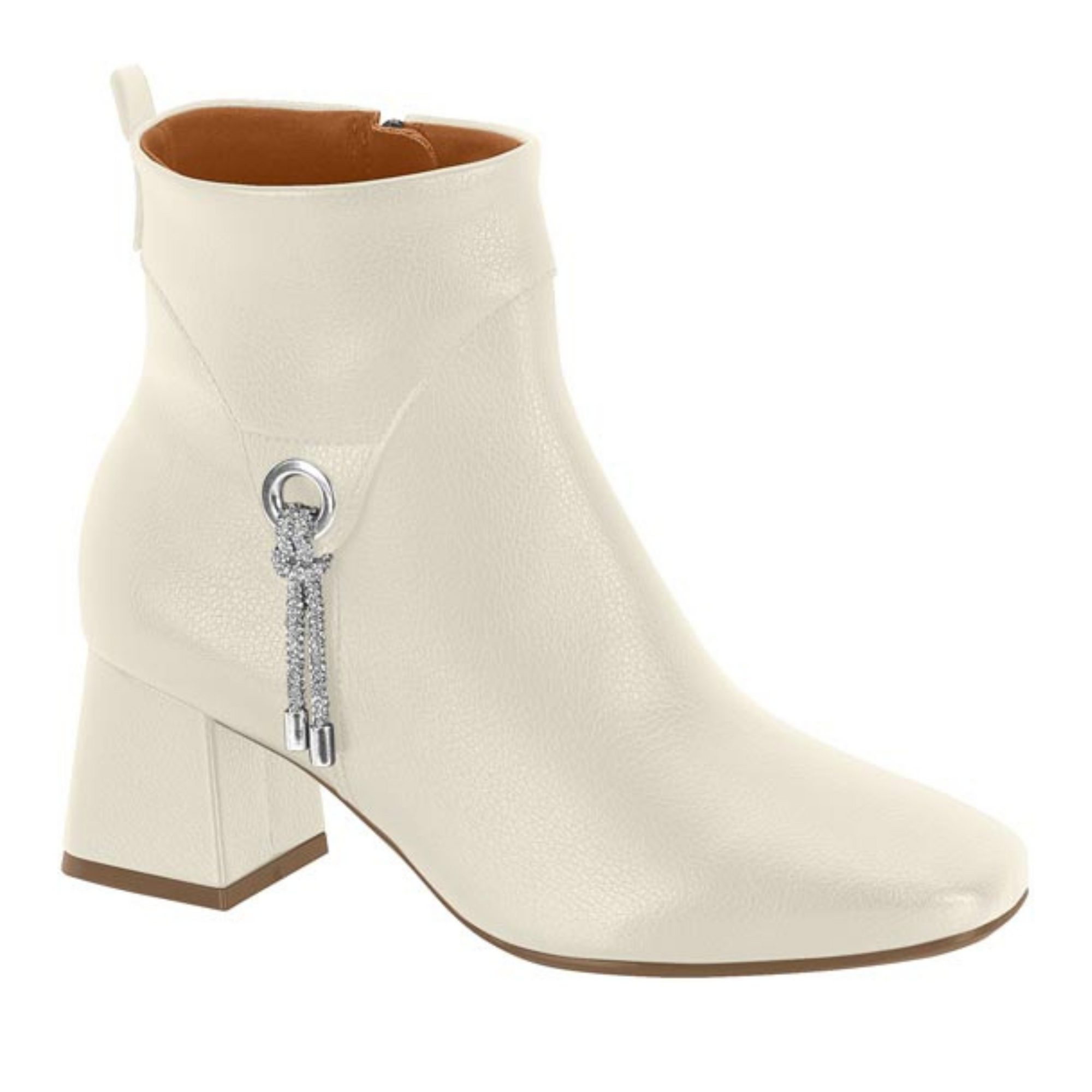 Botin Taco Ancho 5 cm Blanco Vizzano 35 / Blanco