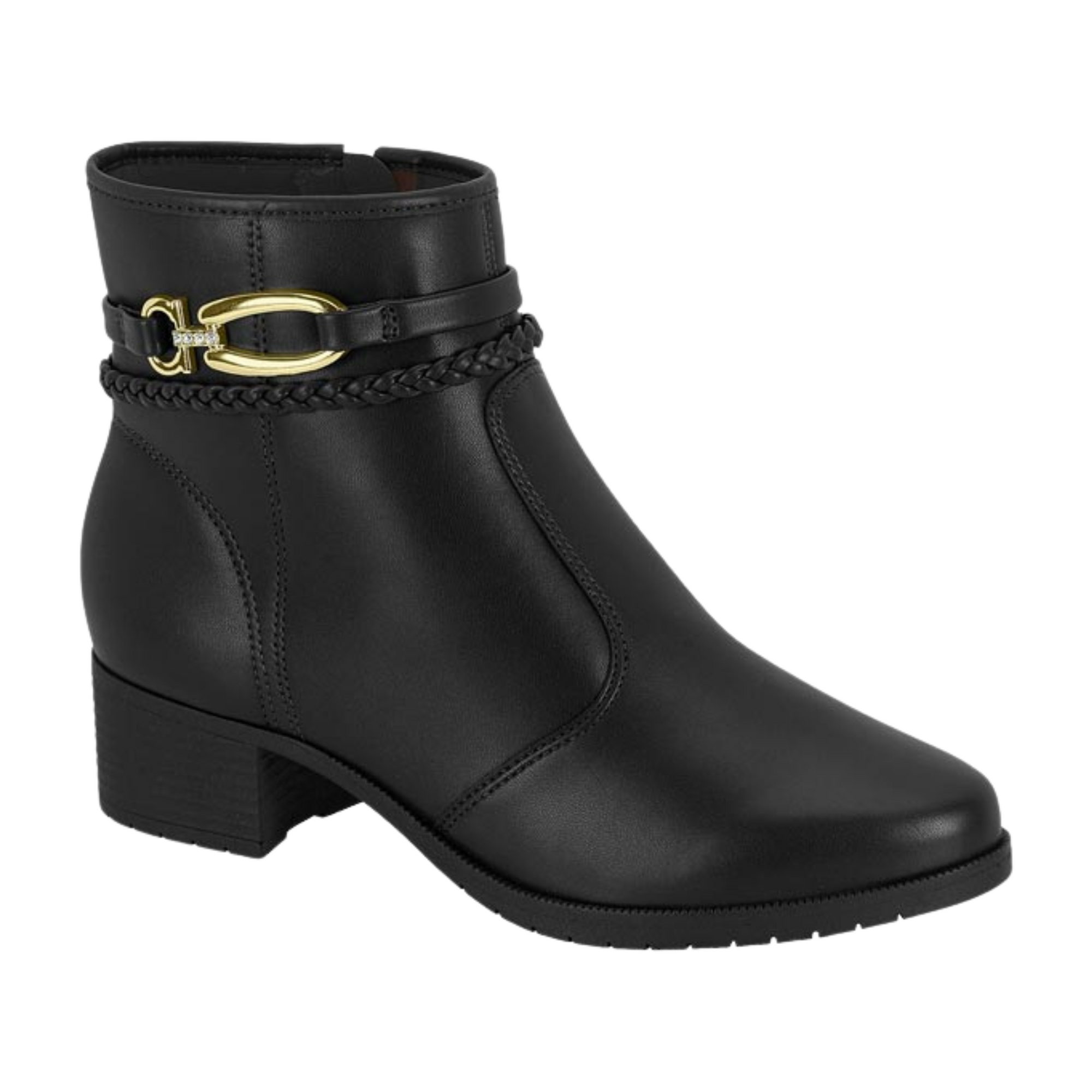 Bota Taco Ancho 5 cm Negro Moleca 35 / Negro
