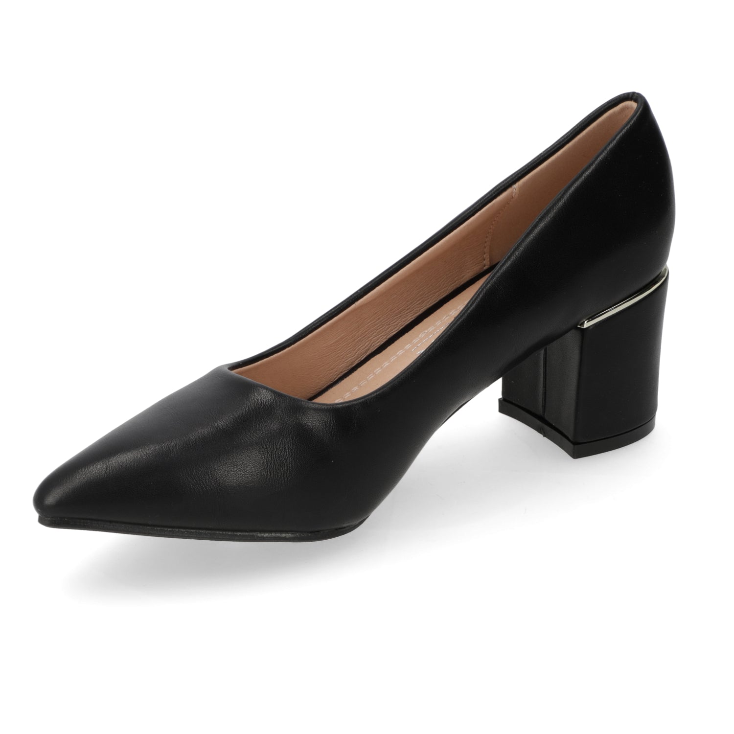 Zapato Taco Ancho Negro Clásico