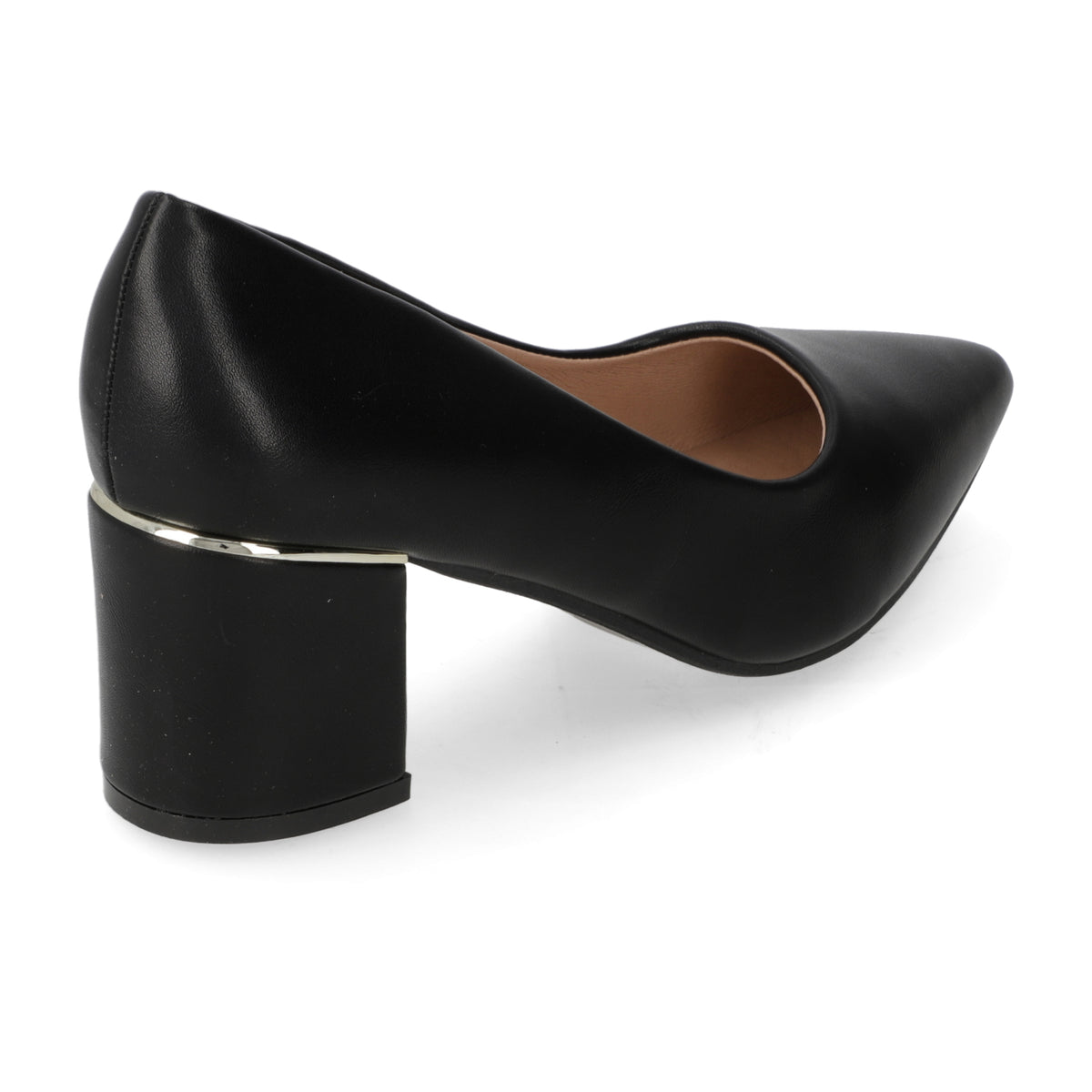 Zapato Taco Ancho Negro Clásico