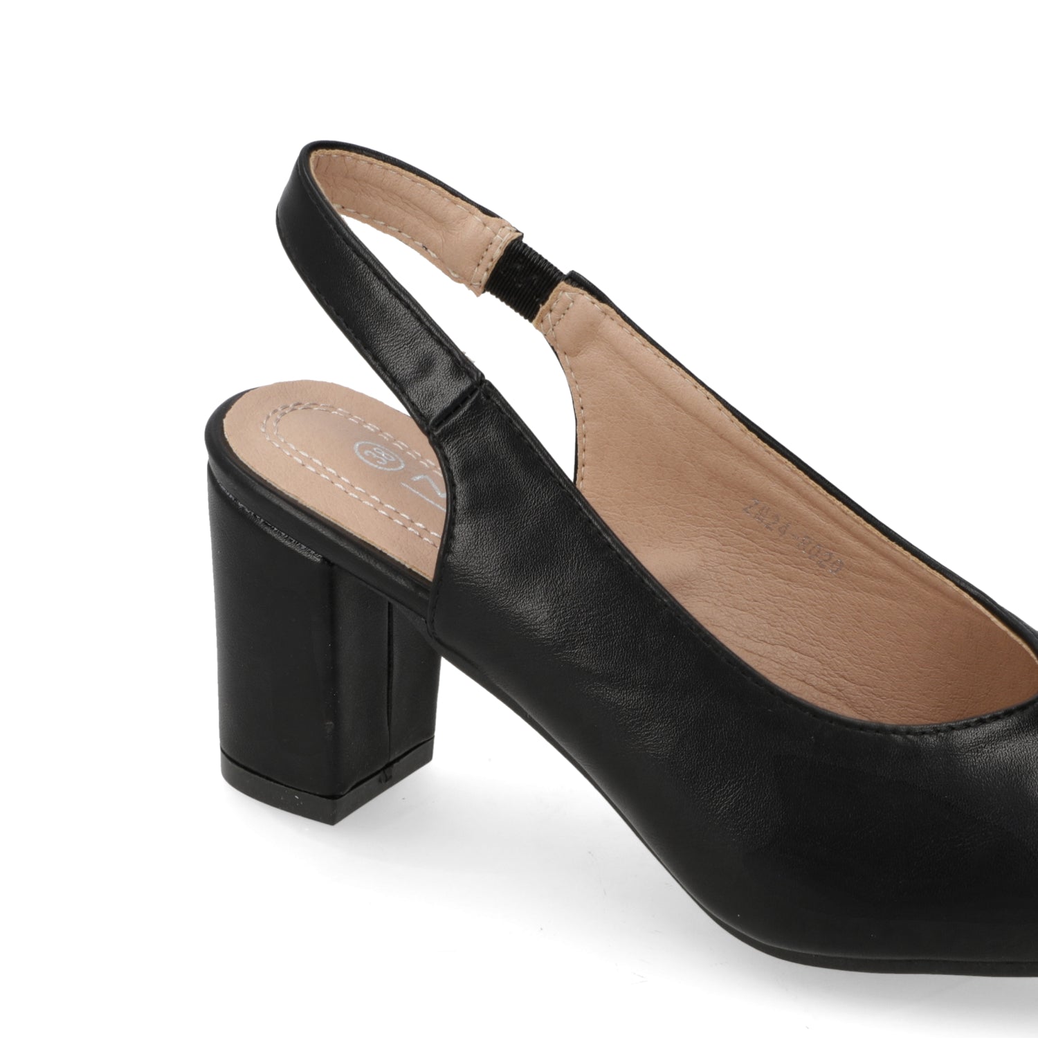Taco Ancho Slingback Negro