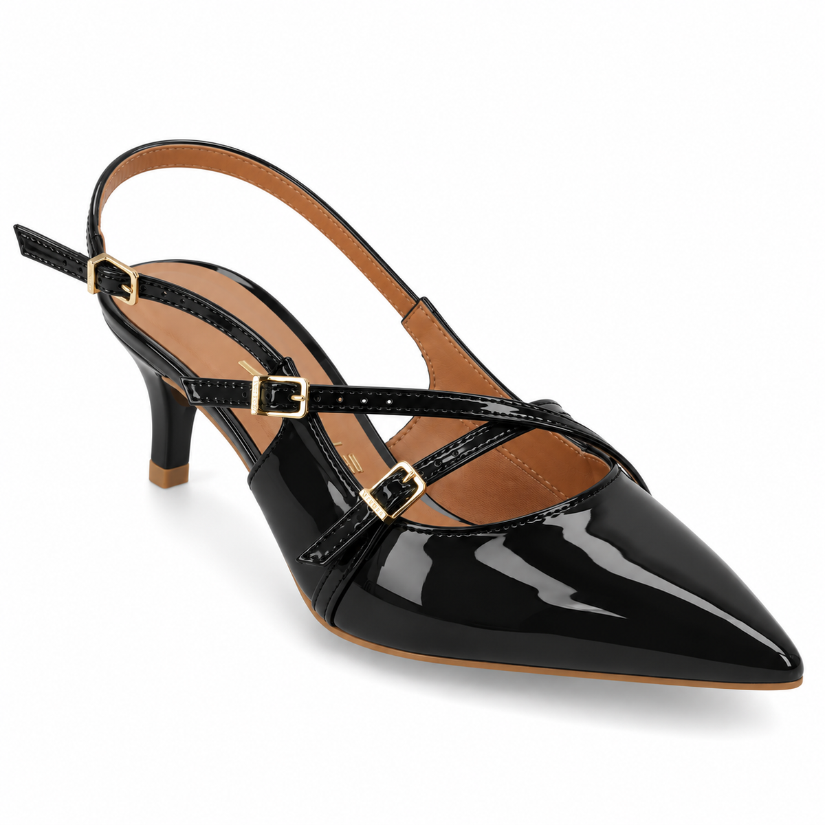 Stiletto Slingback Negro Charol Vizzano