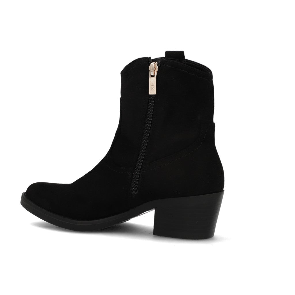 Botin Texano Xti Efecto Gamuza Negro 142039-NEGRO