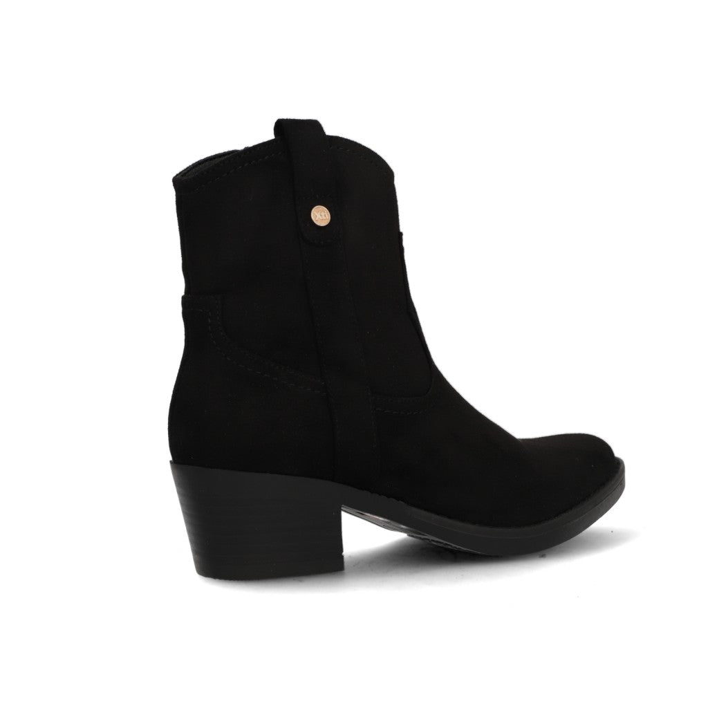 Botin Texano Xti Efecto Gamuza Negro 142039-NEGRO