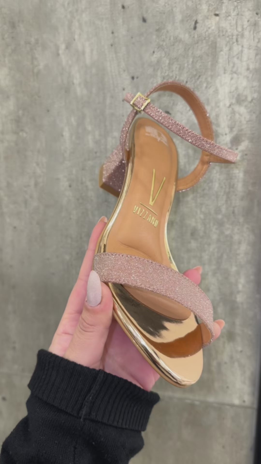 Sandalia Fiesta Taco Rose Gold Vizzano